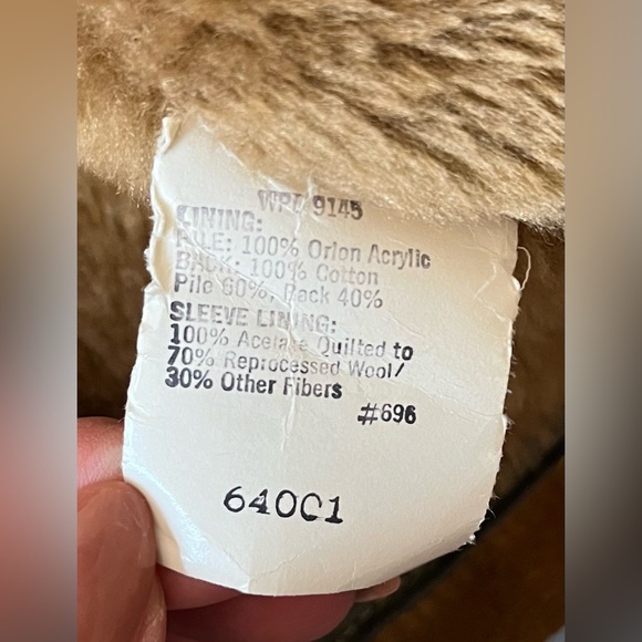 Vintage 1970s Sears The Leather Shop Suede & Sherpa Cattleman Coat Jacket Sz 42 - Picture 8 of 11